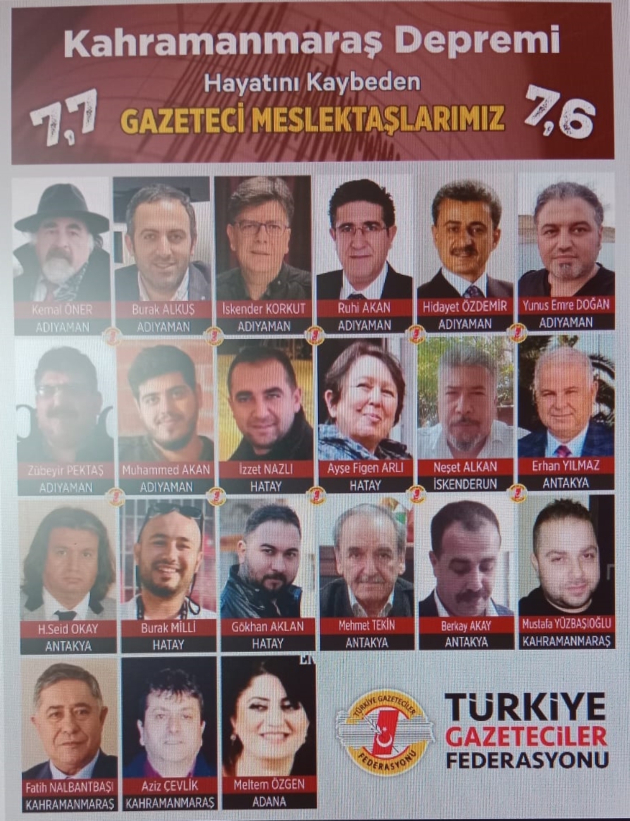 Depremde 23 Gazeteci Hayatını Kaybetti