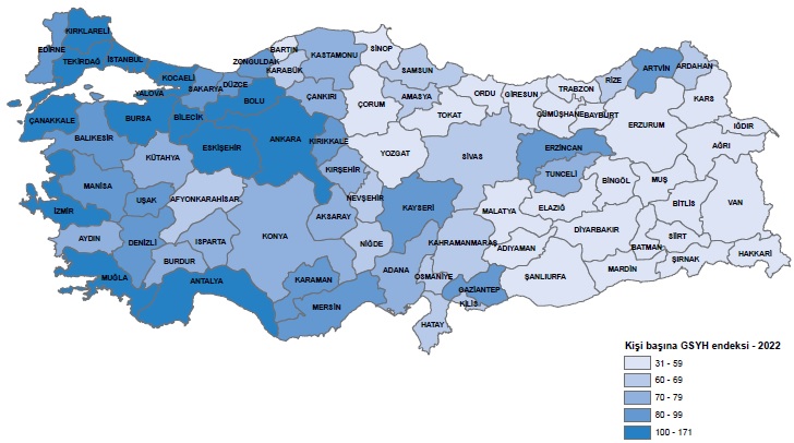 81 İl arasında Van, Hakkari ve Bitlis GSYH’de en fakir iller 